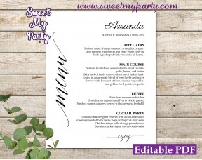 Calligraphy menu cards template, Modern menu card template, (27a)